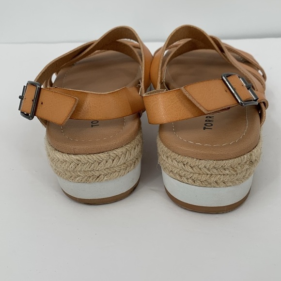 Torrid strappy espadrille wedge sandals shoe tan gladiator 9 WW Extra Wide XW - Picture 5 of 6